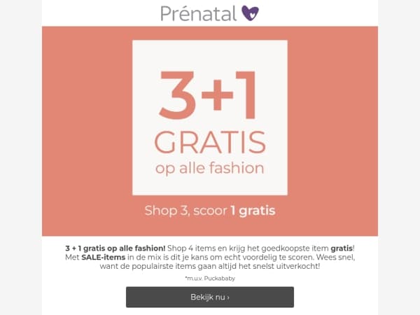 🛍️ 3+1 gratis op fashion voor je kleintje