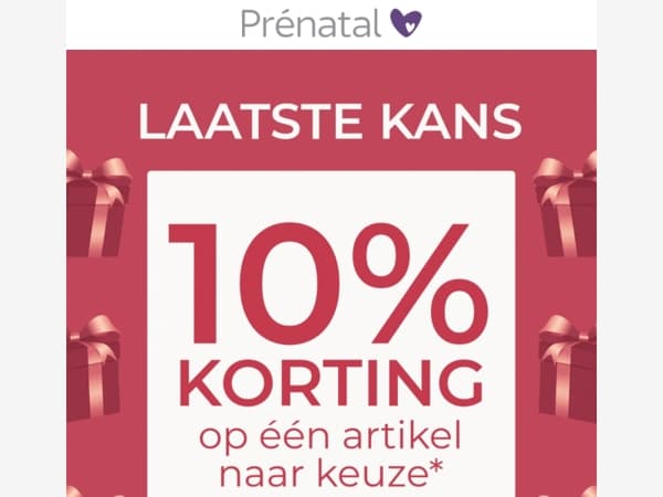 Last call⌛ 10% korting op één artikel naar keuze