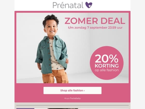 🔉 20% korting op alle fashion | Geldig t/m zondag