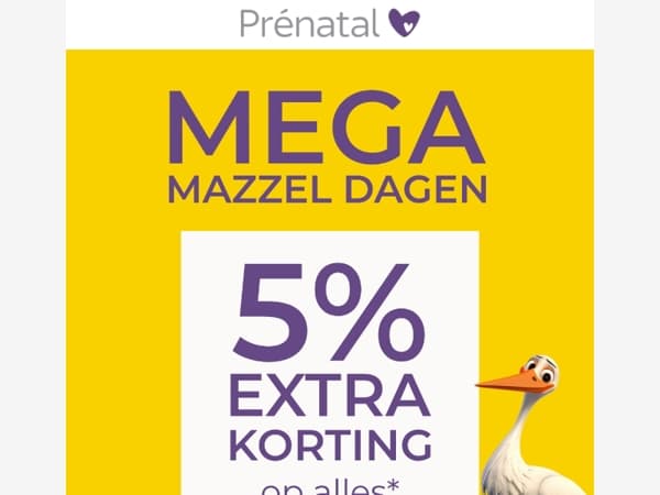 5% EXTRA mazzel korting 💛 Vandaag én morgen!