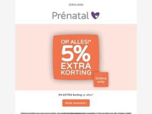 Superdeal! 5% EXTRA korting op alles