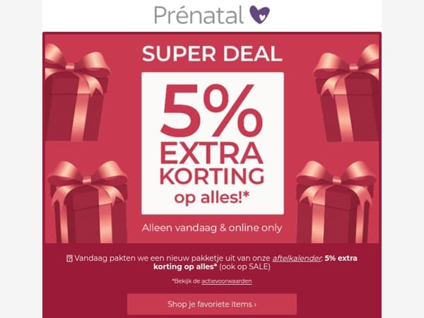 Een nieuw pakketje is geopend...🎁 5% EXTRA korting op álles!