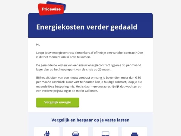 Energiekosten verder gedaald 📉