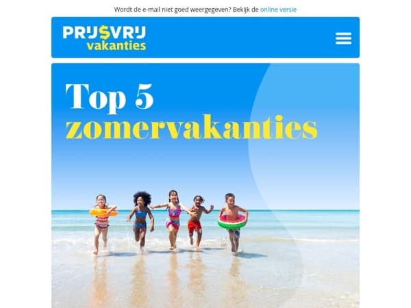 Beste Mailaanbiedingen, ontdek de 5 populairste zonvakanties!