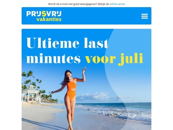✈️ Vertrek nog in juli naar de mooiste bestemmingen