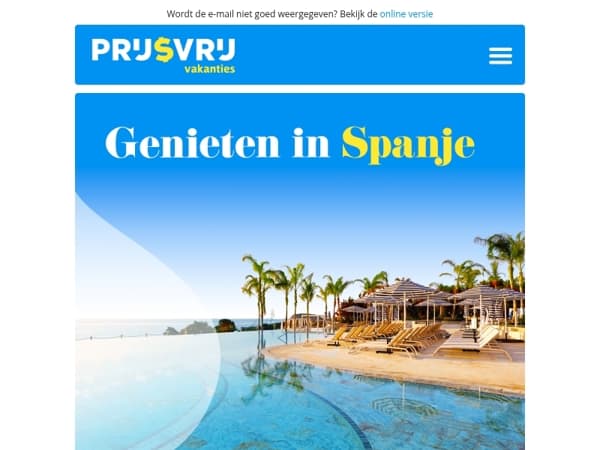 Genieten in onze populairste bestemming: Spanje!