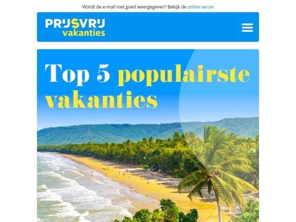 🔝 Top 5 populairste vakanties van dit moment