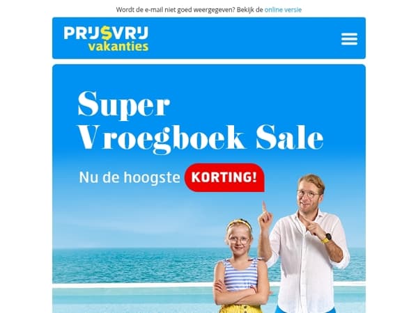 TEST: Nog 2 weken: Sla nu je slag in de Super Vroegboek Sale ☀️