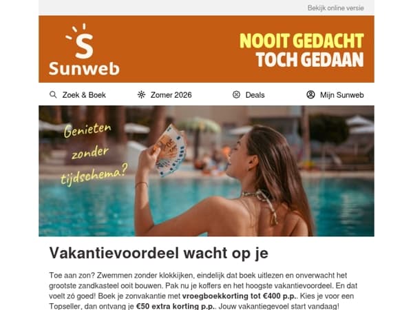 Vroegboekkorting: €400 + €50 p.p.