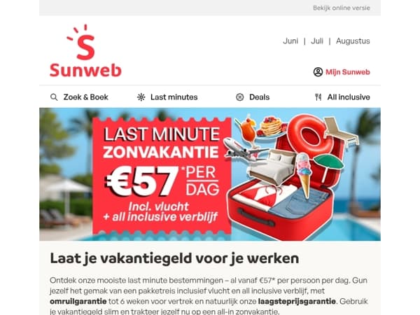 Al naar de zon vanaf €57* per dag?