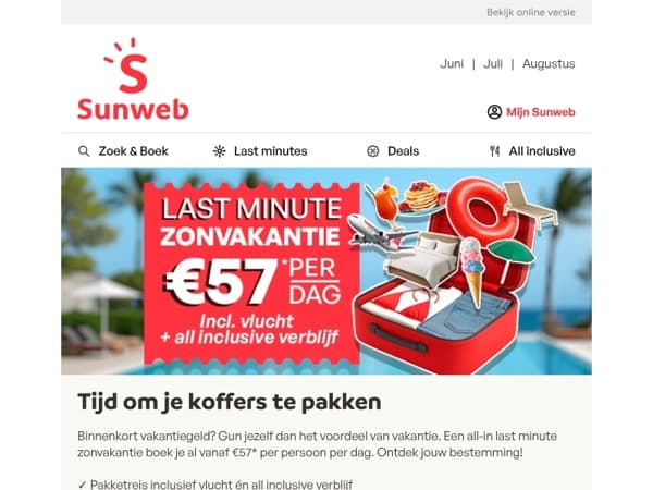 Vlieg nu naar de zon vanaf €57!