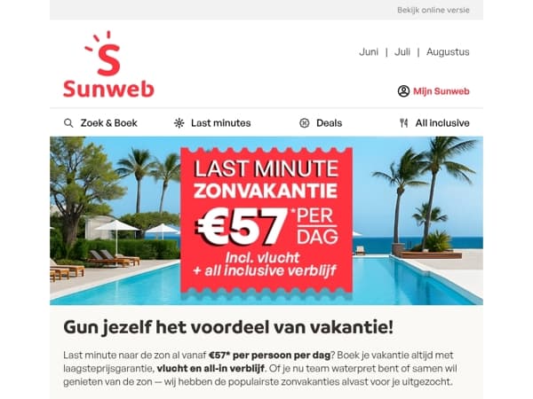 Geniet al vanaf €57* per dag!