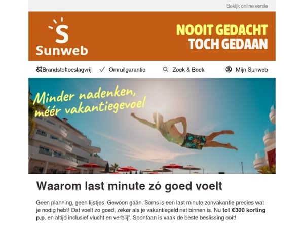 Niet gepland, morgen op het strand?