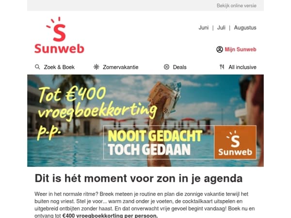 Plan jij wat zon in je agenda?