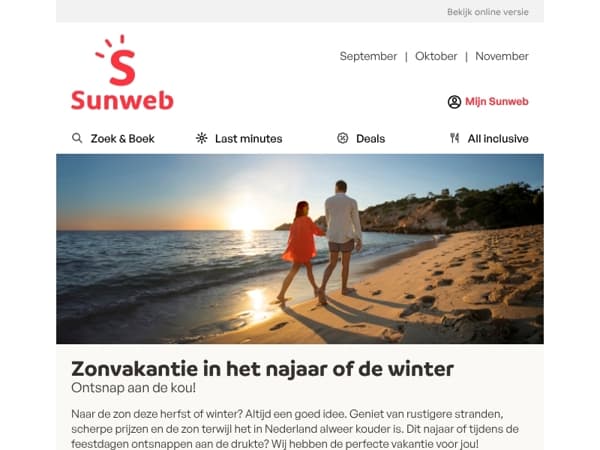 Naar de zon in het najaar of de winter?
