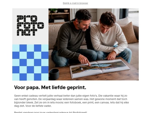 Voor papa: met liefde geprint