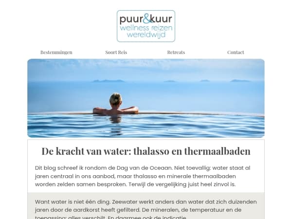 Welk water past bij u? Over thalasso en minerale thermaalbaden