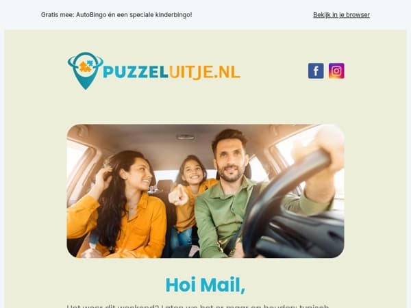 Wisselvallig weer dit weekend? Perfecte puzzelweekend! 🚗