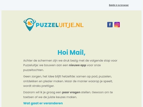 We bouwen iets nieuws voor Puzzeluitje🧩!