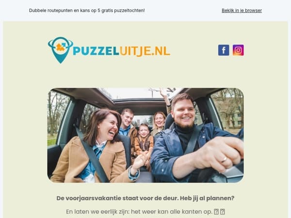 Voorjaarsvakantie maar nog geen plannen? 🎉