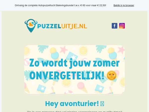 🧩 Jouw ultieme zomerdag begint hier!