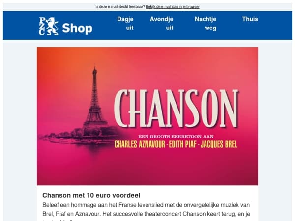 Raak in vervoering van de mooiste chansons