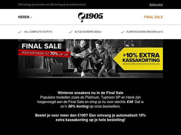 Sneakers €49 in de Final Sale!