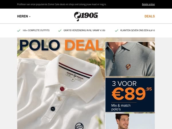 3 polo's voor €89,95 + sneakerdeals tot 50% 🔥