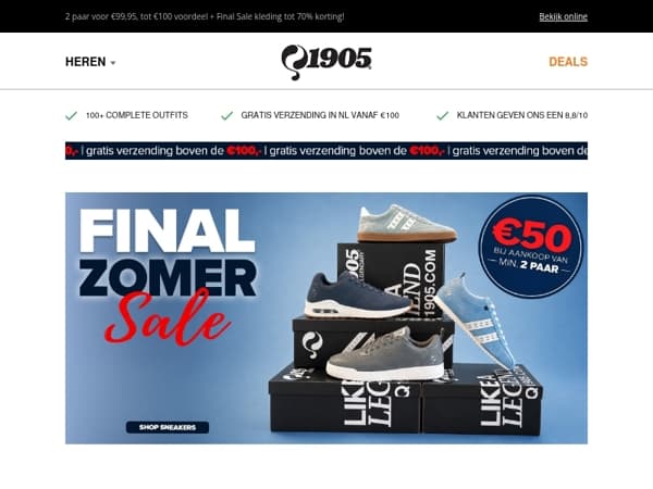 Nieuwe sneakers toegevoegd: €50 per paar bij min. 2