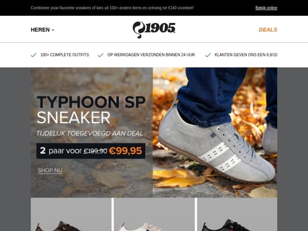 Typhoon SP DEAL: Nu ALLE kleuren in de 2 voor €99,95!