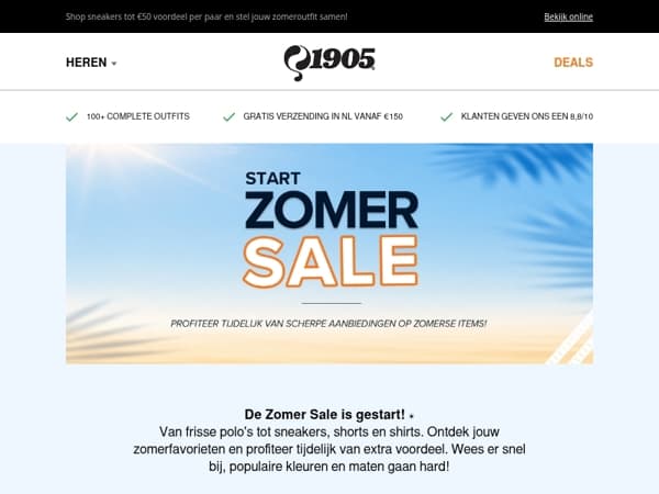 Zomer Sale gestart! ☀️