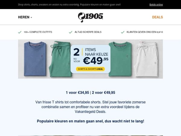 Vakantiegeld Deals: tot €90 voordeel op sneakers & kleding