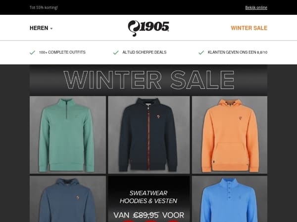 Winter Sale: Sweatwear voor €39
