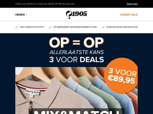 Allerláátste kans: bespaar nu tot €150 op onze 3-voor-deals!