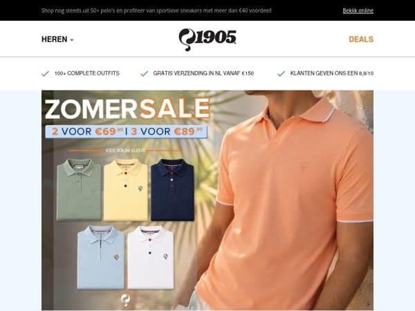 3 polo's voor €89,95 & sneakers onder €50