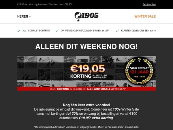 Alleen dit weekend extra jubileumvoordeel ⏰