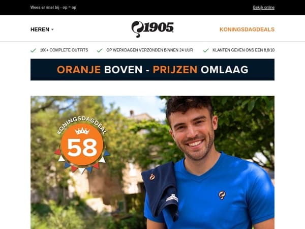 De Koningsdag “58” deals gaan hard!