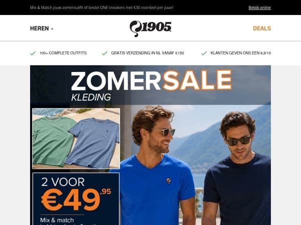 Zomer Sale: 2 items voor €49,95 & sneakerdeals ☀️