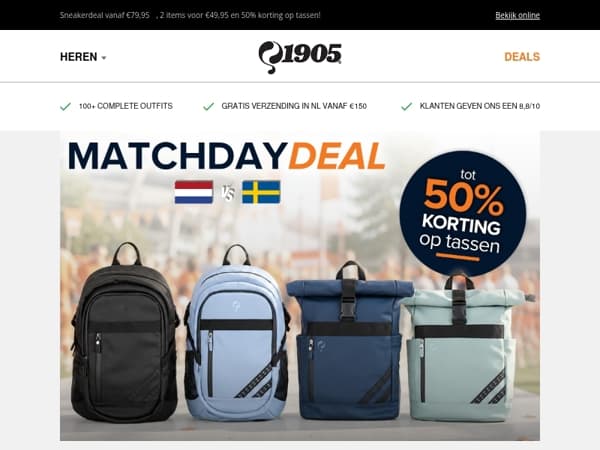 Matchday Deal ⚽ Alleen vandaag extra voordeel!