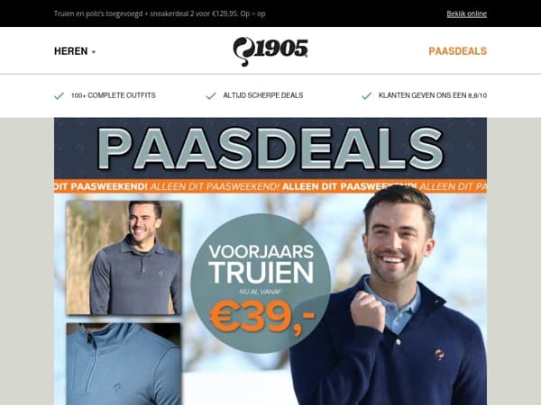 🐣 Nieuwe Paasdeals vanaf €39, alleen dit weekend!
