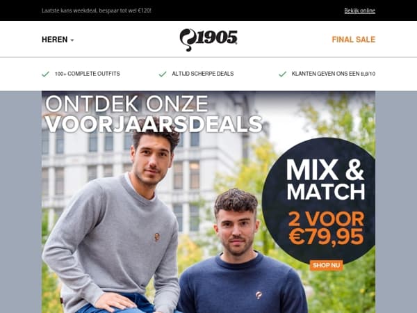 Bestsellers in de deal: 2 items €79,95!