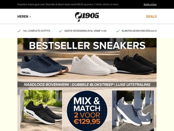 Bespaar tot €70 op onze bestseller sneakers