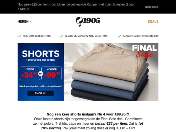4 voor €99,95: Polo’s, T-shirts, shorts & meer 🔥