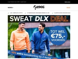 10% EXTRA kassakorting op sweat Deluxe!🤩