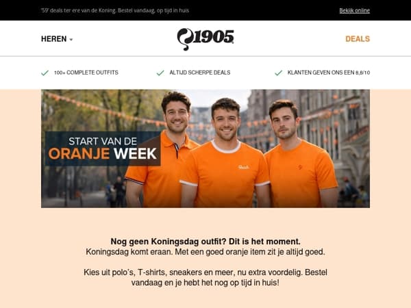👑 Oranje Week is begonnen. Profiteer van 59% korting!