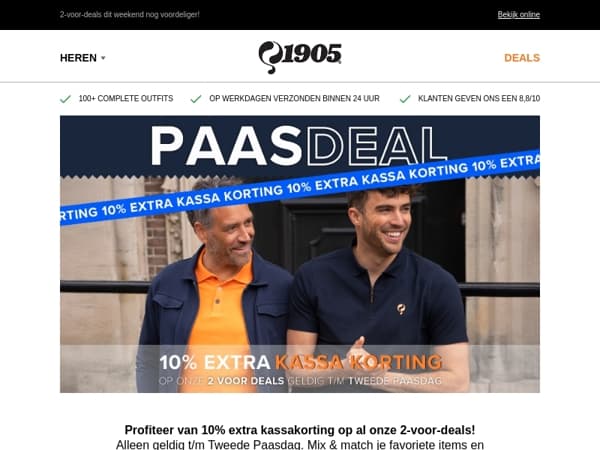 Paasdeals gespot! 10% extra kassakorting op al onze 2-voor-deals