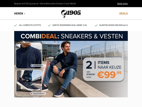 🔥 Nieuw toegevoegd: vesten & sneakers 2 voor €99,95