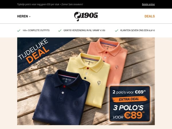 Perfect poloweer ☀️ 3 polo's voor €89,95