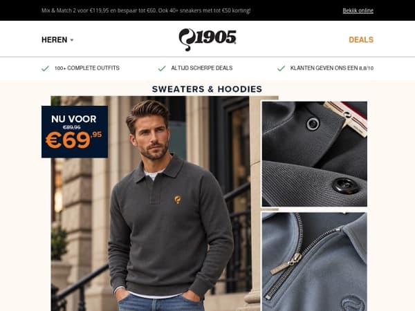 Sweaters & hoodies nu voor €69,95! 🍂