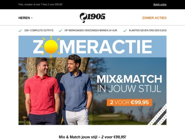 Mix & Match! Jouw zomerdeal: 2 items voor €99,95